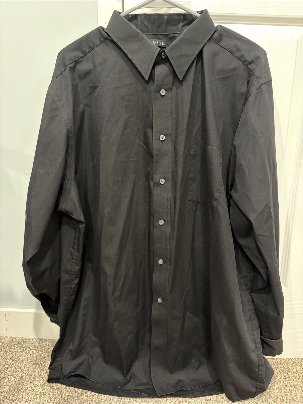 George Black Long-Sleeve Button-Up Shirt